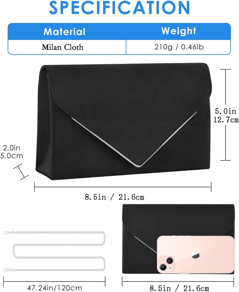 TINDTOP Evening Clutch Purses for Women Handbags for Formal Wedding Party Cocktail Prom Crossbody Shoulder Envelope Bag | for Formal Wedding, Party, Cocktail, Prom, for Formal Wedding, Party - Image 3
